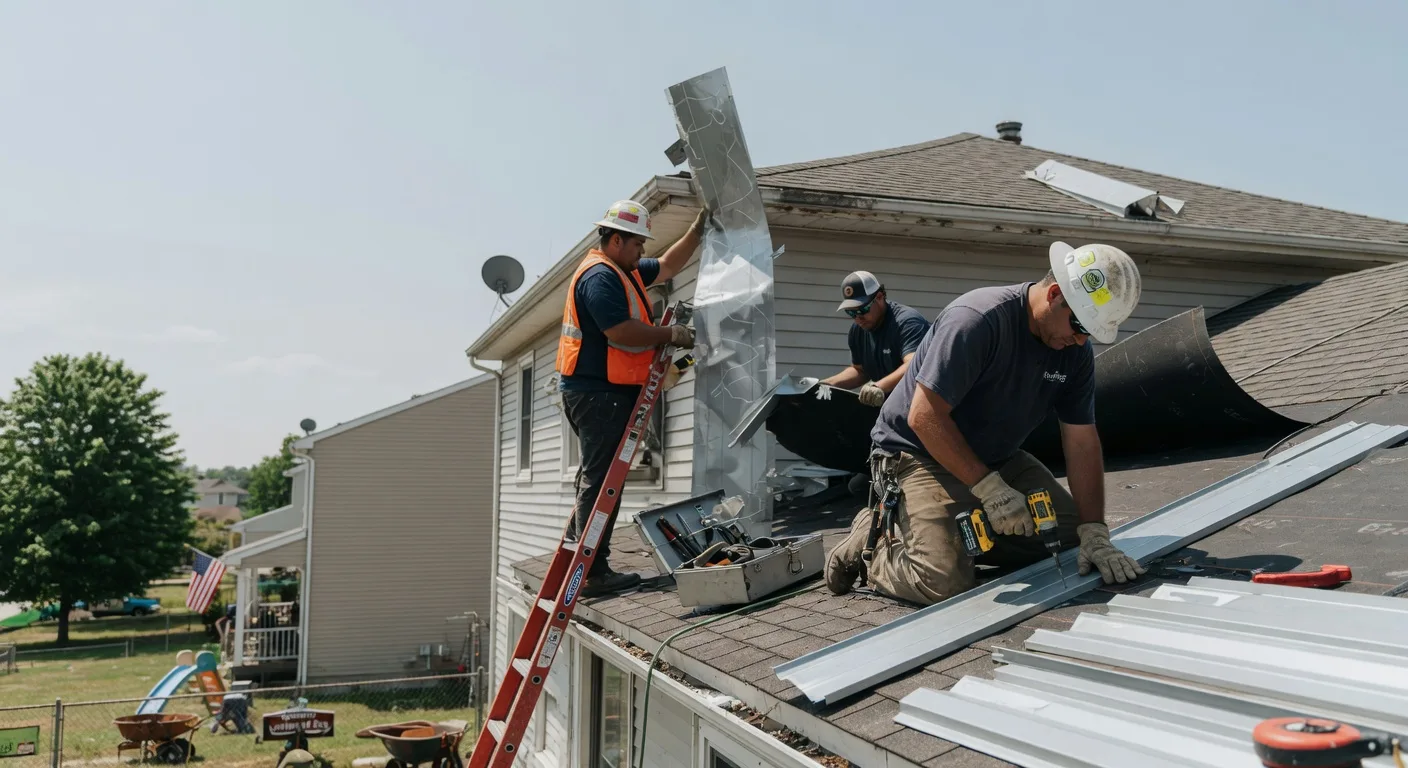 Storm Damage Metal Roof Repair in Coal City, IN